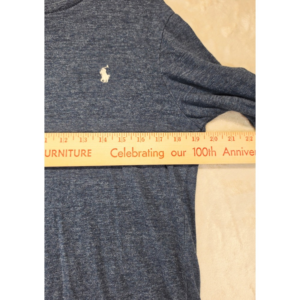 Polo Ralph Lauren Mens Blue Heather Long Sleeve T-Shirt Custom Slim Fit Medium - Picture 6 of 7